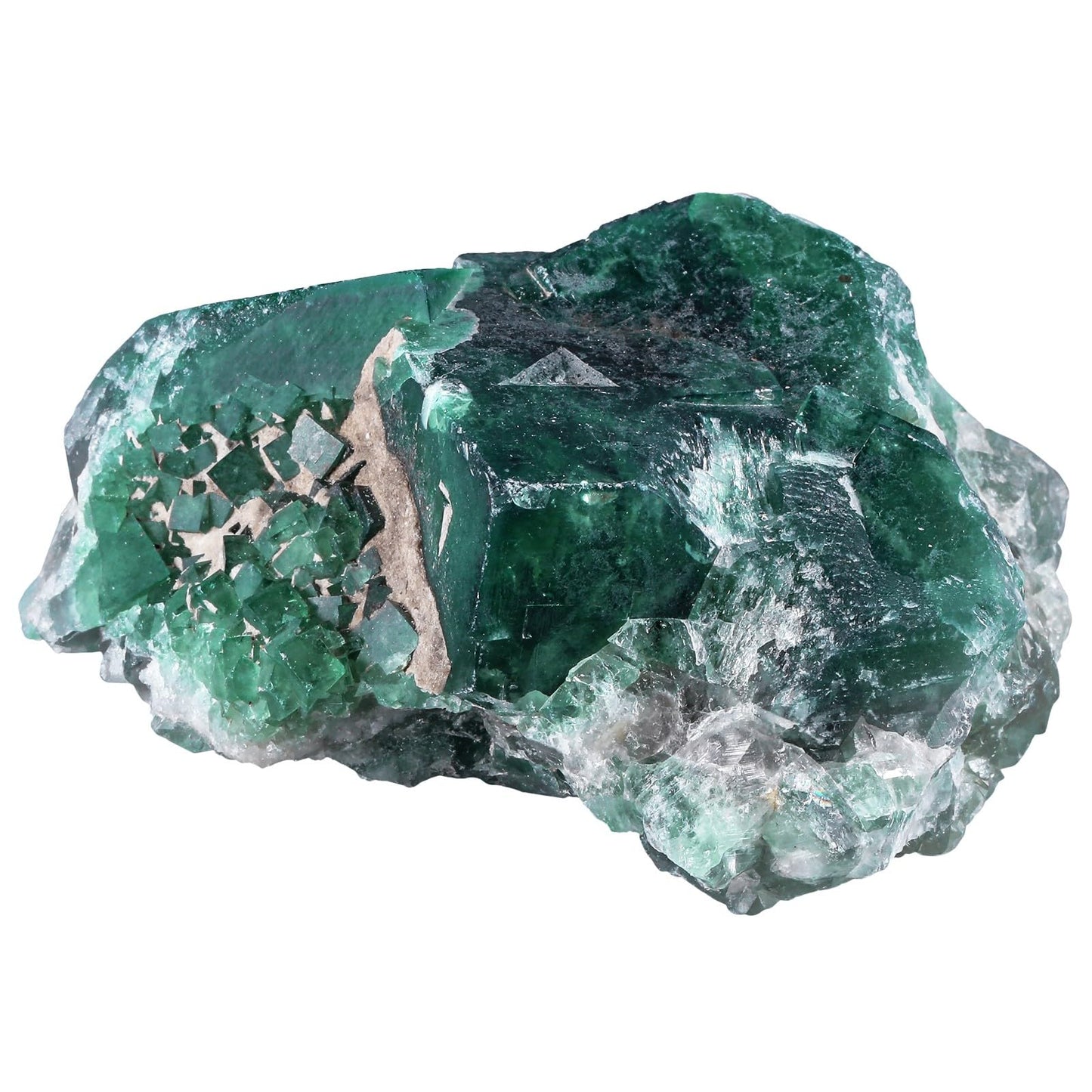Sportmusies Natural Green Fluorite Crystal Cluster Mineral Specimen Decoration for Home Office, Raw Stone for Healing Meditation Yoga, 1.77-5.31 inches