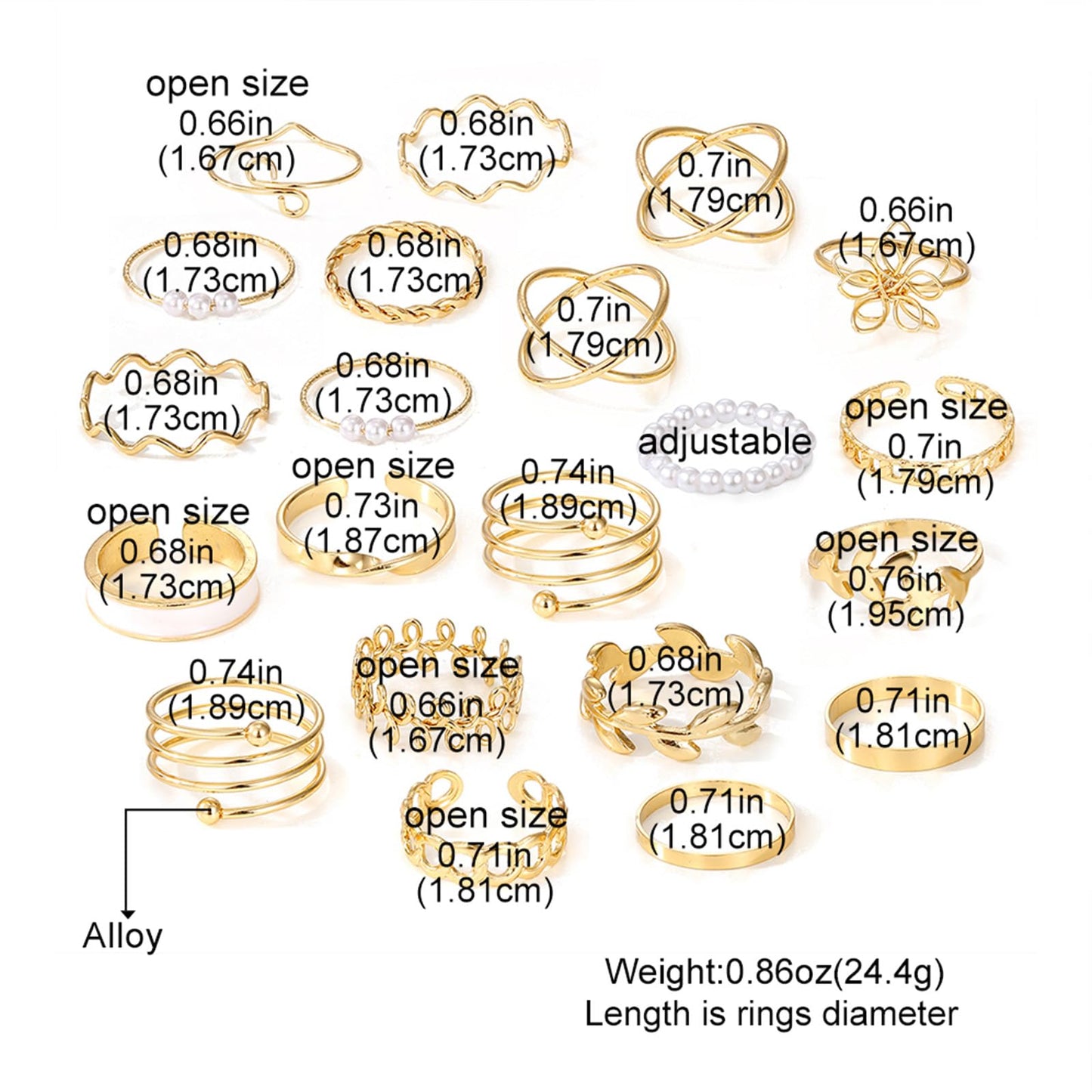 IFKM 21 Pcs Gold Knuckle Rings Set For Women Vintage Stackable Joint Finger Midi Rings Dainty Cubic Zirconia Crystal Simple Twist Hollow Cute Rings Pack Jewelry Gift (Forest Of Flowers, Gold)