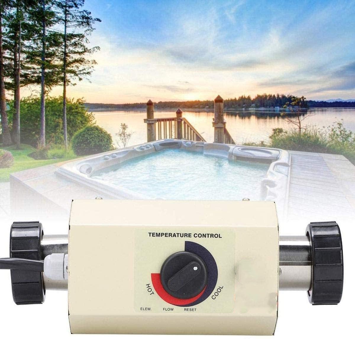 3KW 110V No Plug Swimming Pool Heater Work With 0.75KW Circulating Pump For Up to 2000gallons 8/11 Foot Pools,Tank,Electric Water Heater Thermostat SPA Bath Heater,Needs Electrician 30A GFCI Breaker