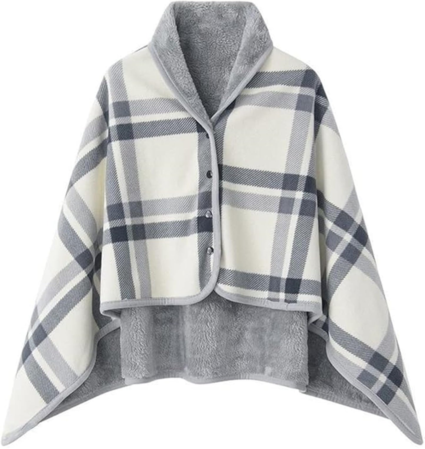 Dkieuyu Fleece Wearable Blanket,Comfy Warm Wrap Shawl Poncho Throw with Buttons,Office Chair Lap Desk Blankets Cape Cover for Sofa Bed Travel Camping,Birthday Gift for Elderly Grandma