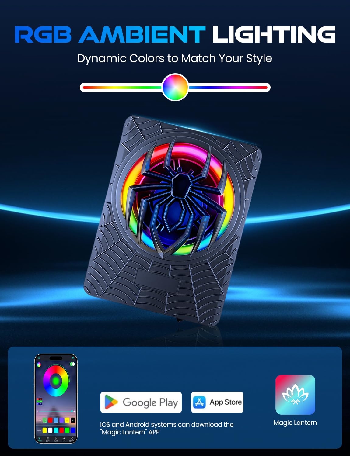 1200W Powered Under Seat Car Subwoofer with Built-in Amplifier, Slim Low Profile Subwoofer for Car Audio Upgrade, Adjustable Bass Control, Beat-Synced RGB Lighting