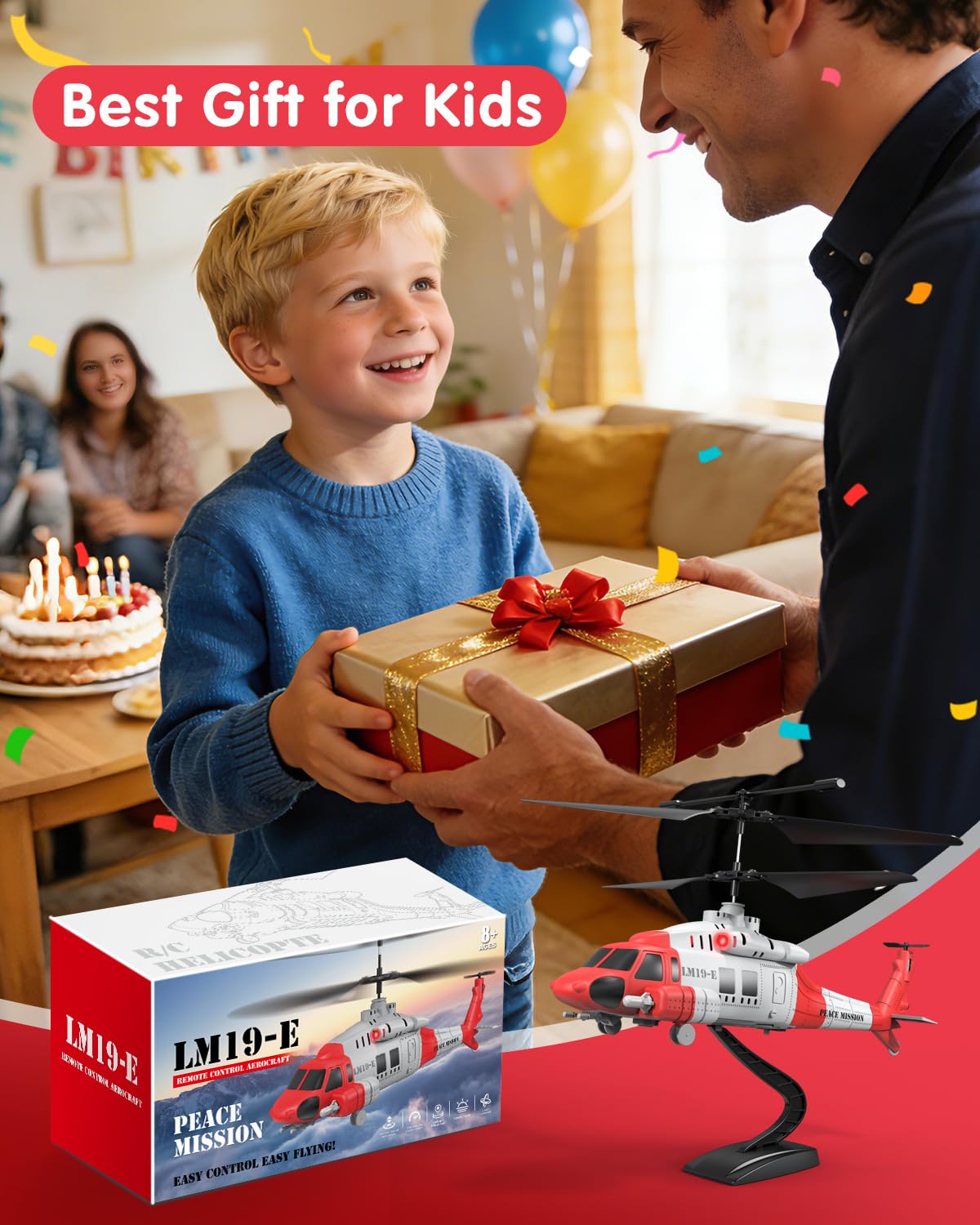 LMRC Army RC Helicopter with 10 Missiles, LM19-E 2.4GHz Remote Control Helicopter for Beginners and Adults, Military Helicopter Toy, LED Lights, Altitude Hold, One-Key Take Off, Indoor Friendly
