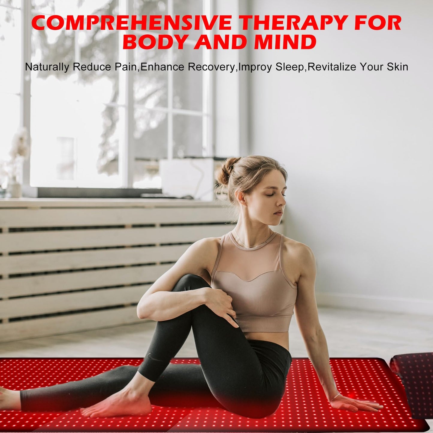 Red Light Therapy Mat Full Body, 71"x24" Near Infrared Light Therapy Pad with 1560 LEDs & Pulse Mode, Large Red Light Bed Blanket for Back, Joints & Muscles Wellness Support, Includes Head Mask