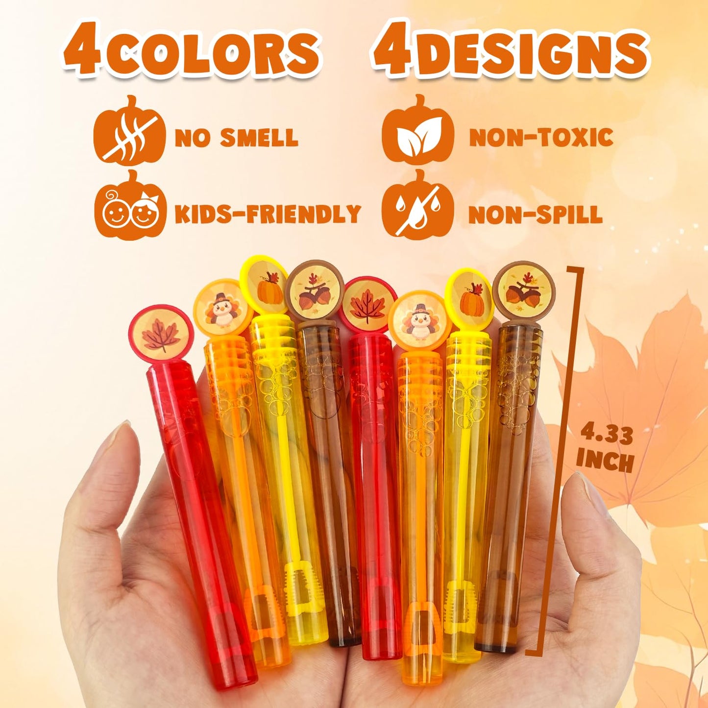 Thanksgiving Goodie Treat Bag Stuffers for Kids 32 Pack, Friendsgiving Small Bubbles Party Favors Supplies for Toddlers, Fall Autumn Birthday Classroom Prize Toys Gifts Basket Trinkets Decorations