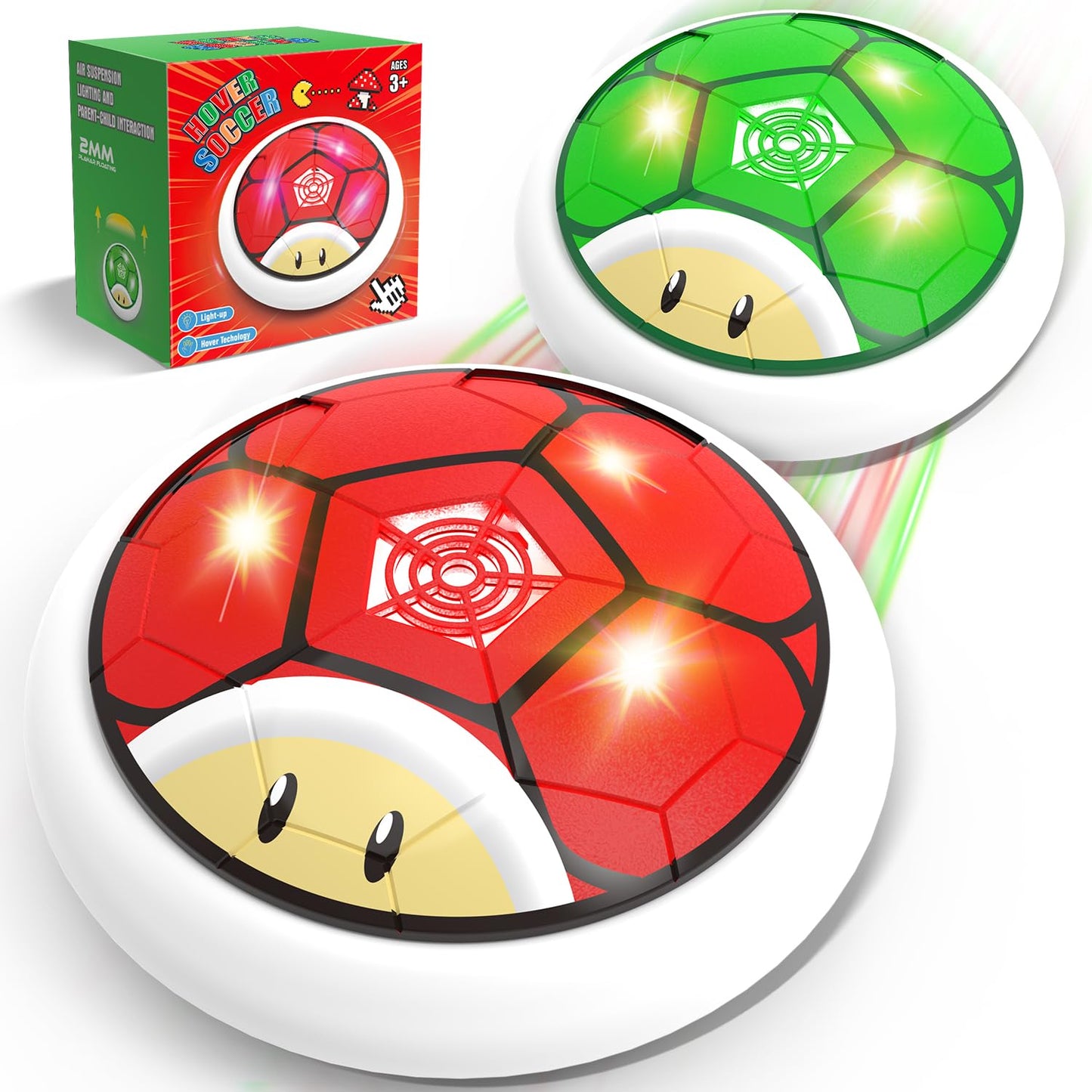 Thusine Boy Toys Hover Soccer Ball for Kids 2 LED Soccer Ball Toys Indoor Games Gifts for Boy Age 6-8, 8-12, Floating Football Birthday Gifts for 4 5 6 7 8 9 10 11 12 Year Old Kids Sport Toy
