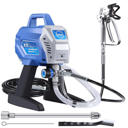 Gyfent X9 Airless Paint Sprayer, 0.39GPM Paint Sprayer for Home Interior 650W 3000psi Airless Sprayer with Low Overspray Adjustable Pressure & Motor Speed for House Painting DIY Garage