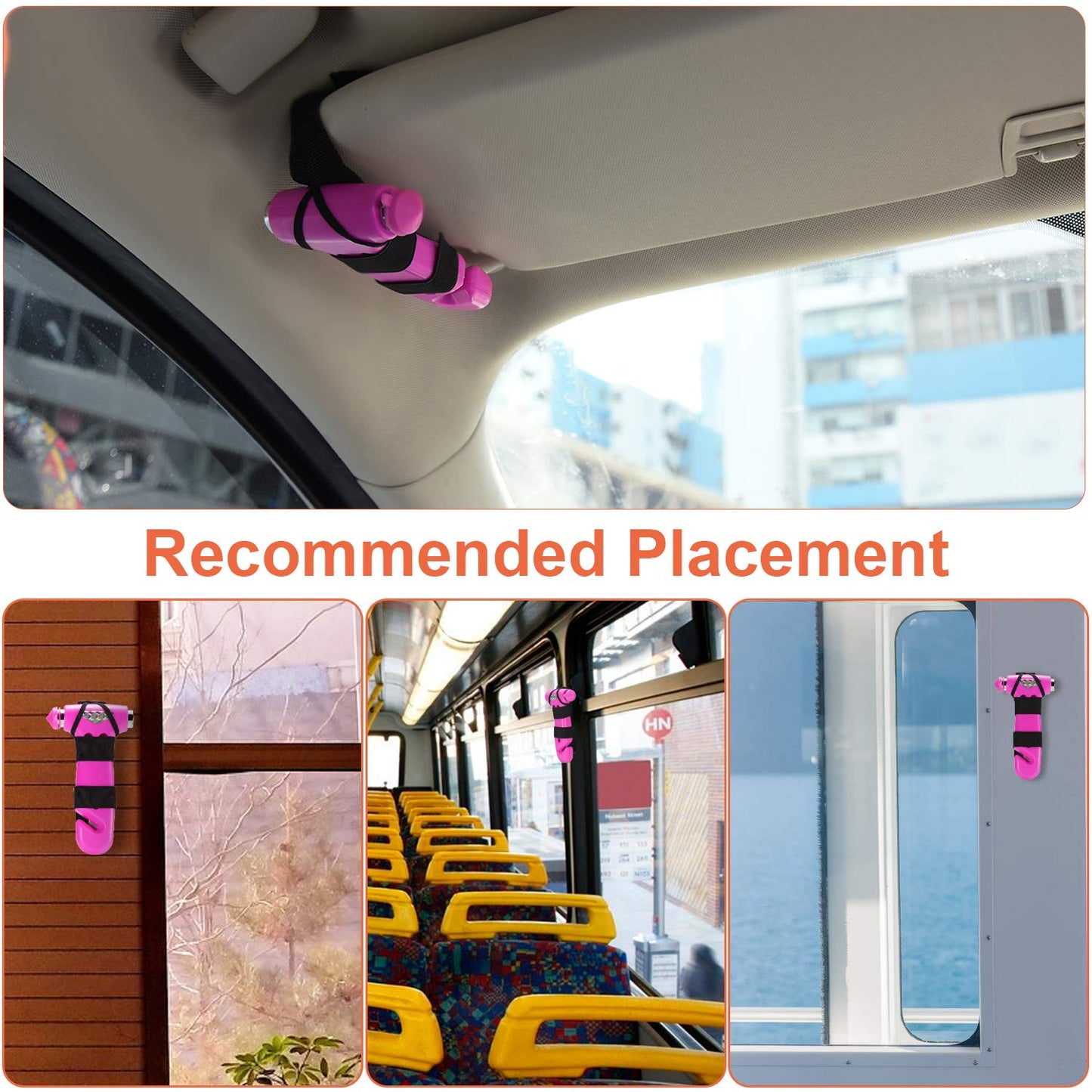THINKWORK Car Safety Hammer for Teen Girl and Lady's Gifts, 2 Pack Three-in-One Emergency Escape Tool with Window Breaker and Seat Belt Cutter, Safety Emergency Car Escape Tool for Family, Children