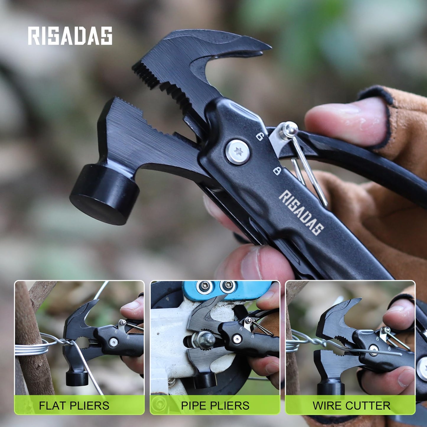 Gifts for Men - Birthday Gifts for Man, Dad, Husband, Mens Gift Ideas - Stocking Stuffers for Men, Mens Stocking Stuffers - Christmas Fathers Day Groomsmen Gift - Multitool Hammer for Camping, Hiking