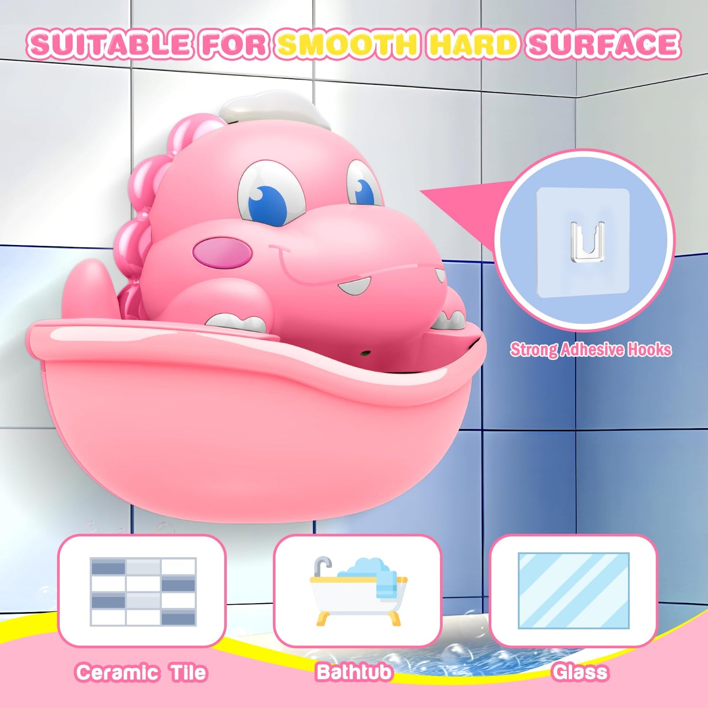 Baby Bath Toys Light Up Bath Bubble Machine with Colourful Light Bathtime Shower Bath Toys for Kids Ages 1-3 4-8 Birthday for Toddler Boys Girls