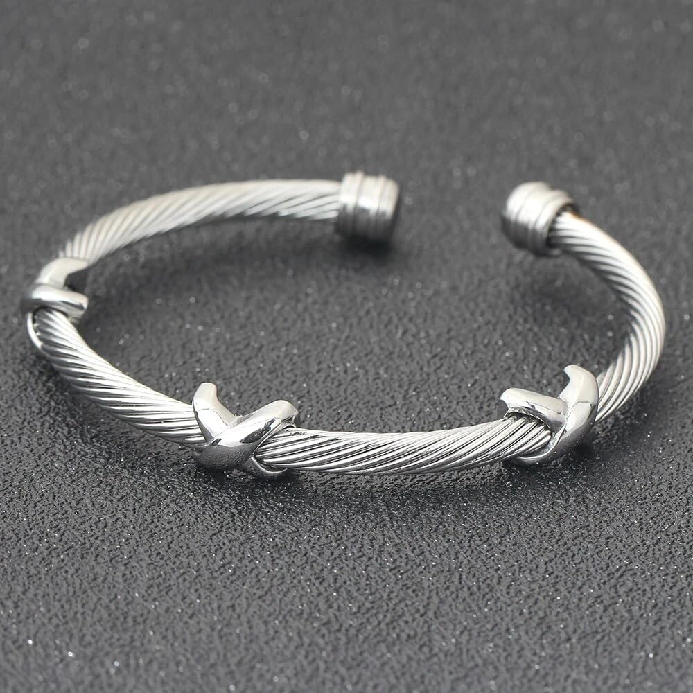 OSIRIDEH2 Cable Bracelets For Women, Multifunctional Twisted Bracelets for Women, Famous Twisted Cable Bracelets Bracelet Designs Women's Bracelets Fashion Jewelry Trendy Women' (silver)