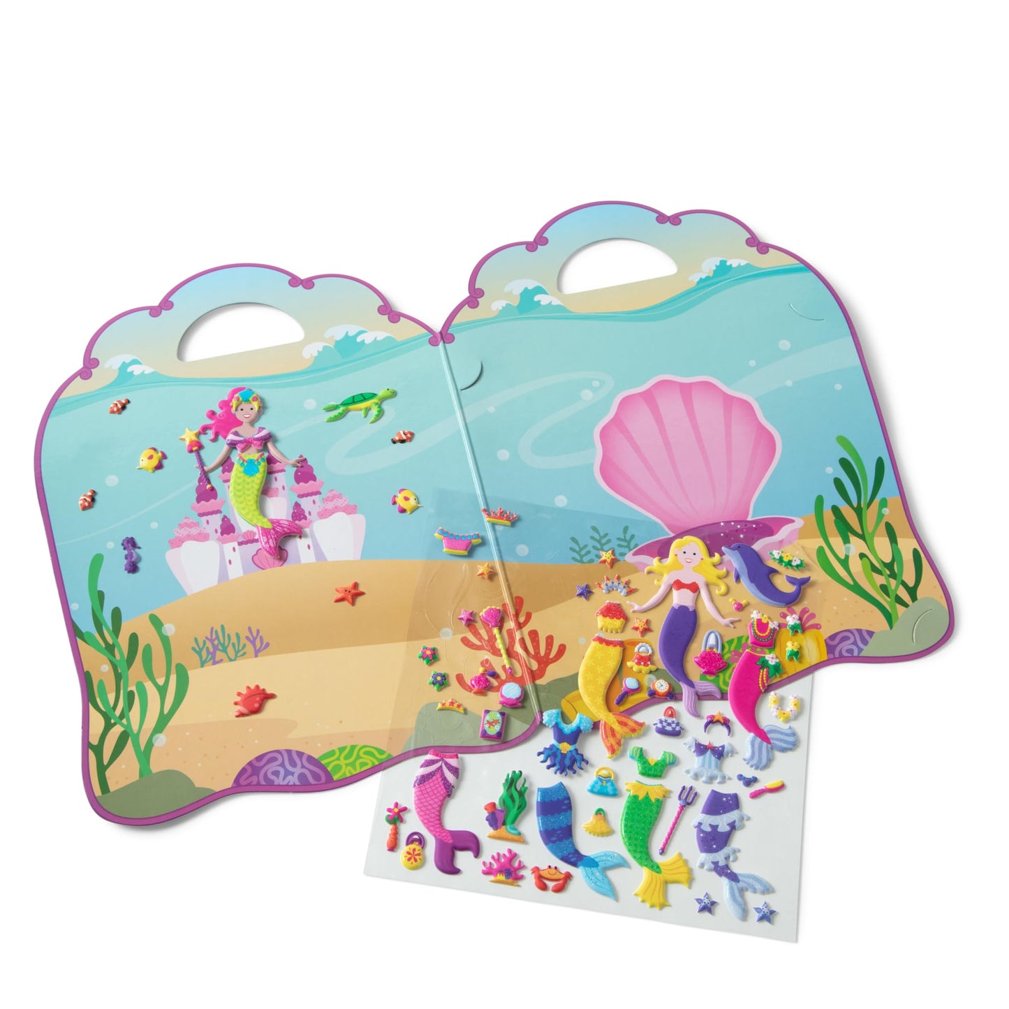 Melissa & Doug Puffy Sticker Activity Books Set of 3 – Princess, Mermaid & Fairy, with 207 Reusable Puffy Stickers and Fold-Out Scenes, Mess Free Play Set & Travel Toys for Kids Ages 4+