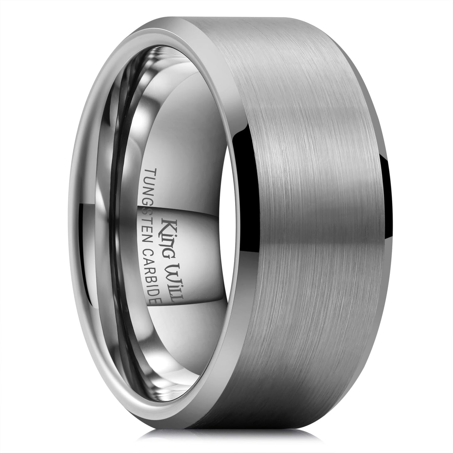 King Will 10mm Tungsten Wedding Band for Men - Gunmetal, Comfort Fit, Size 14