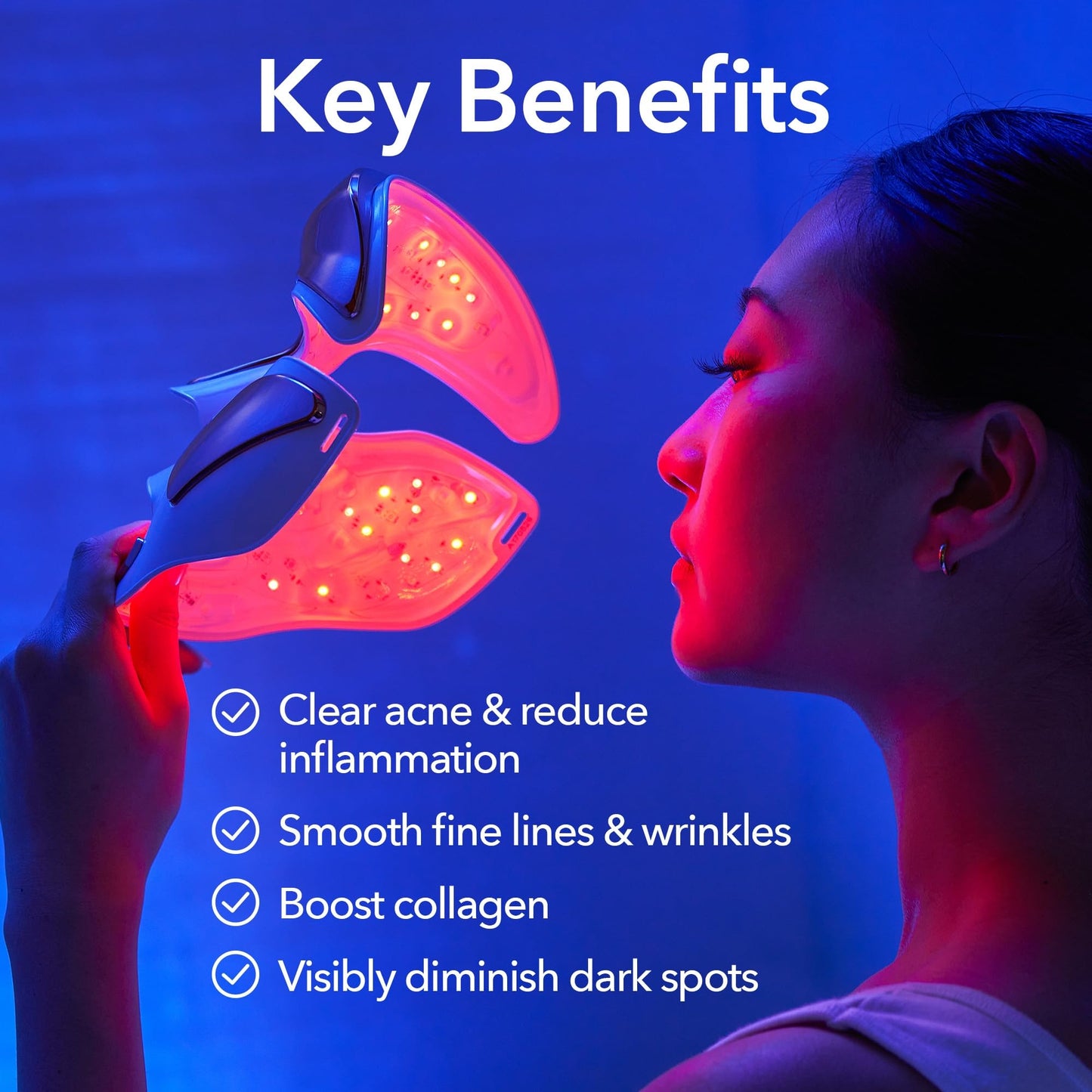 Dr. Dennis Gross DRx SpectraLite FaceWare Pro – LED Face Mask for Skin Rejuvenation with Dual Red & Blue Light Therapy, FSA HSA Eligible