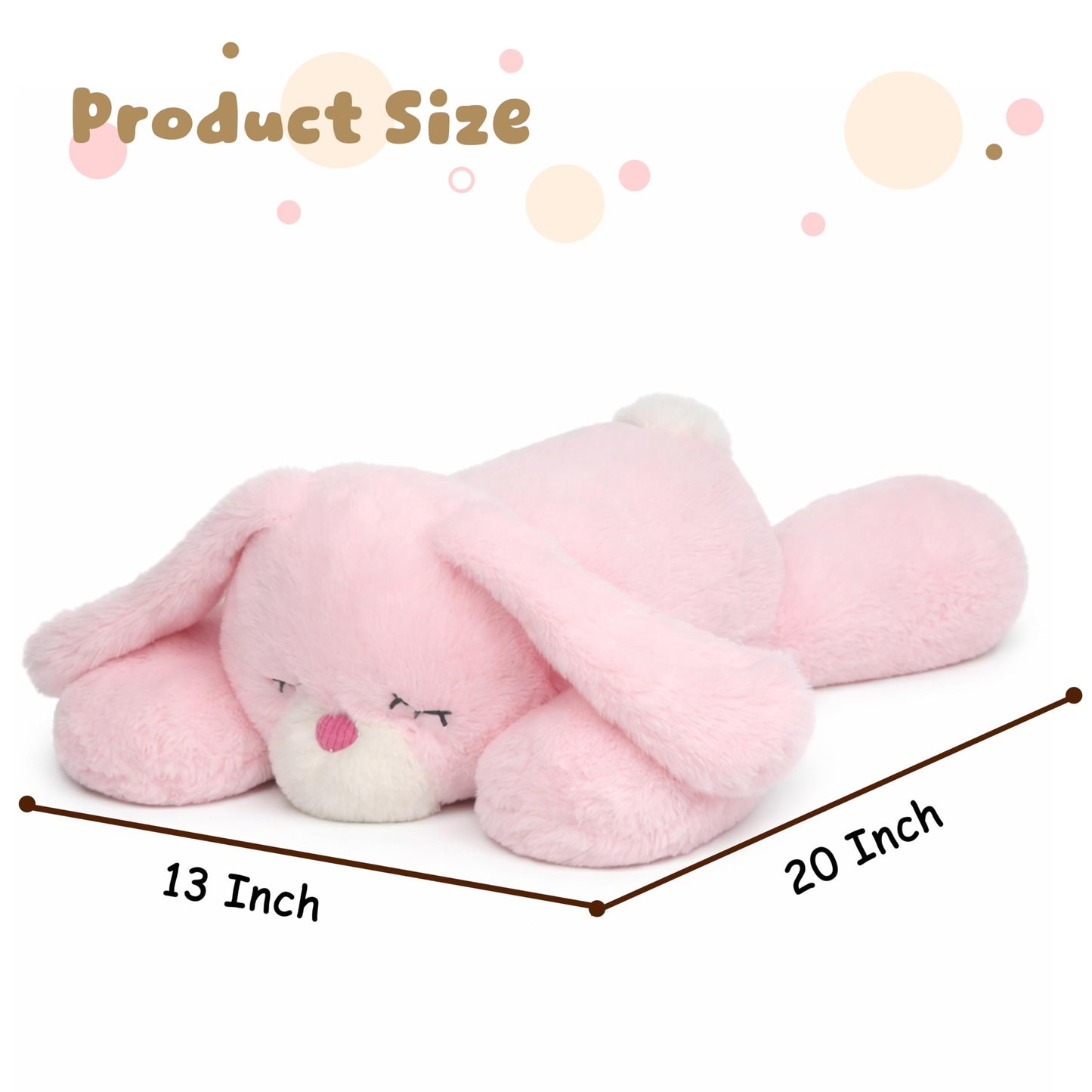 Mushymallow Weighted Easter Bunny Stuffed Animal Soft Weighted Rabbit Plushes Cute Pink Bunny Plush Toy Birthday Easter Gifts for Kids Boys Girls Adults (20" 4 lbs)
