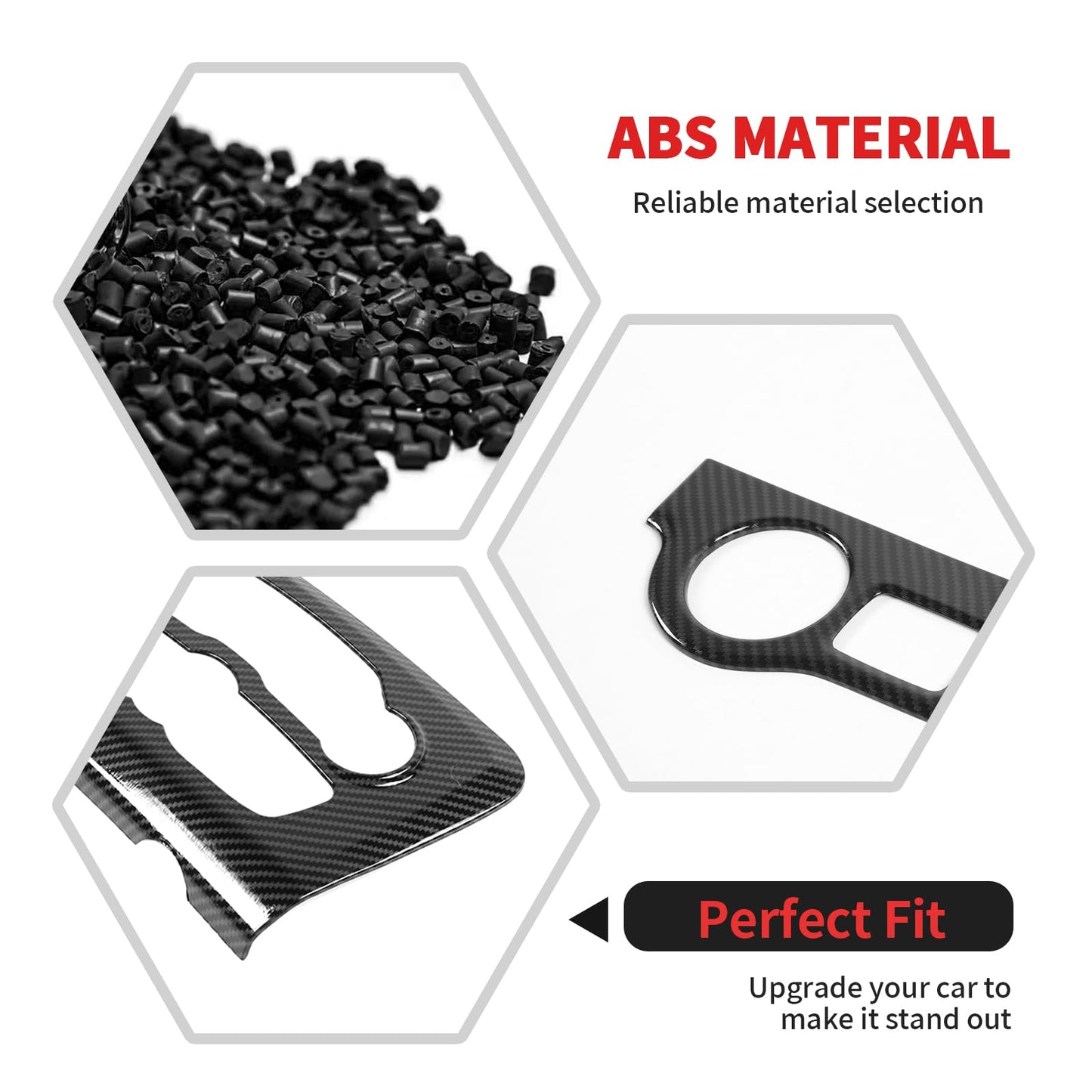 RT-TCZ Carbon Fiber Interior Trim Kit Cover Center Console Decoration Accessories for Dodge Charger 2015-2025,20PCS