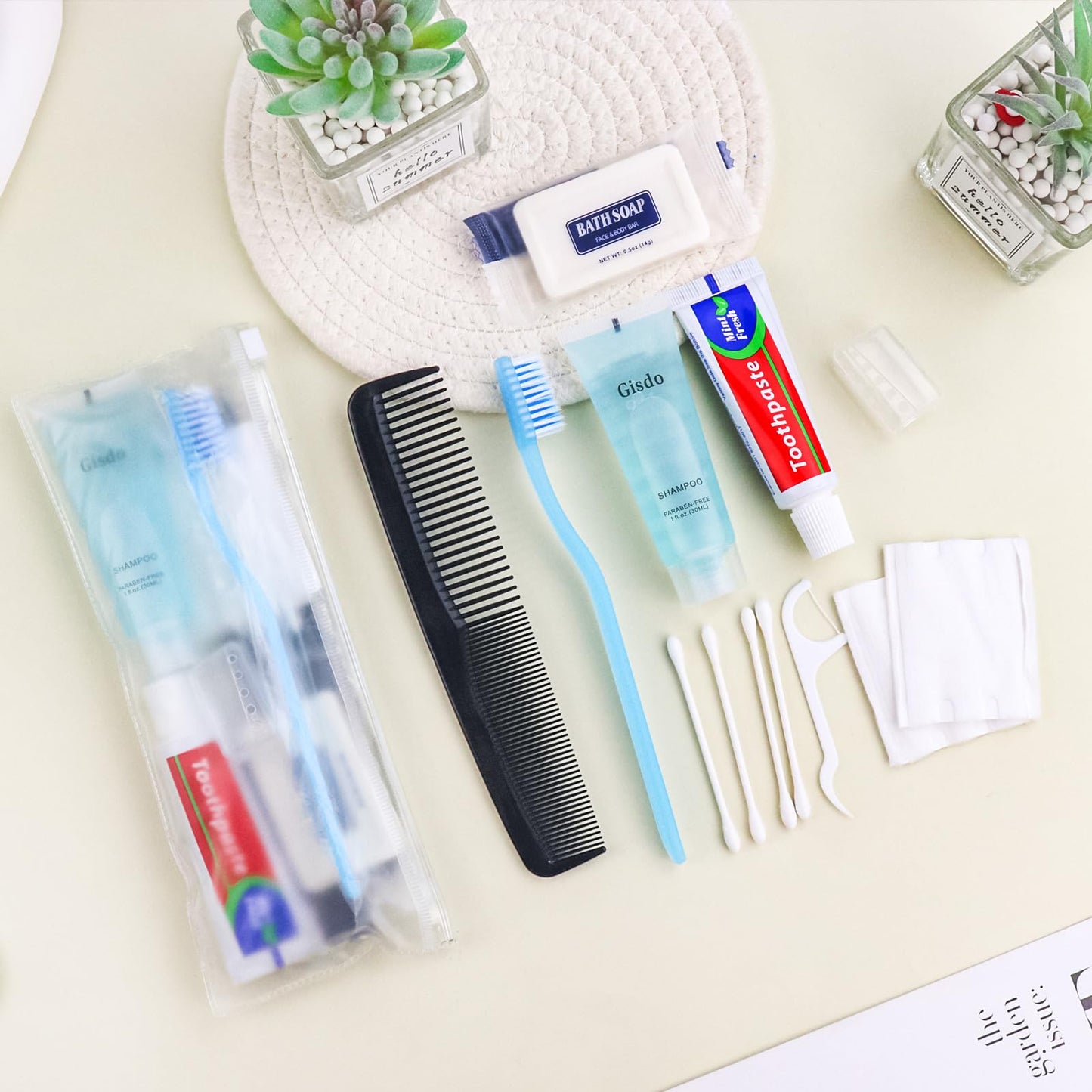 50 Kits Basic Toiletry Kits Homeless Personal Hygiene Kit Bulk Homeless Care Package Supplies Travel Toiletry Kit Homeless Hygiene Kit Bulk for Men Women Disposable Toiletry Kit(10-IN-1)