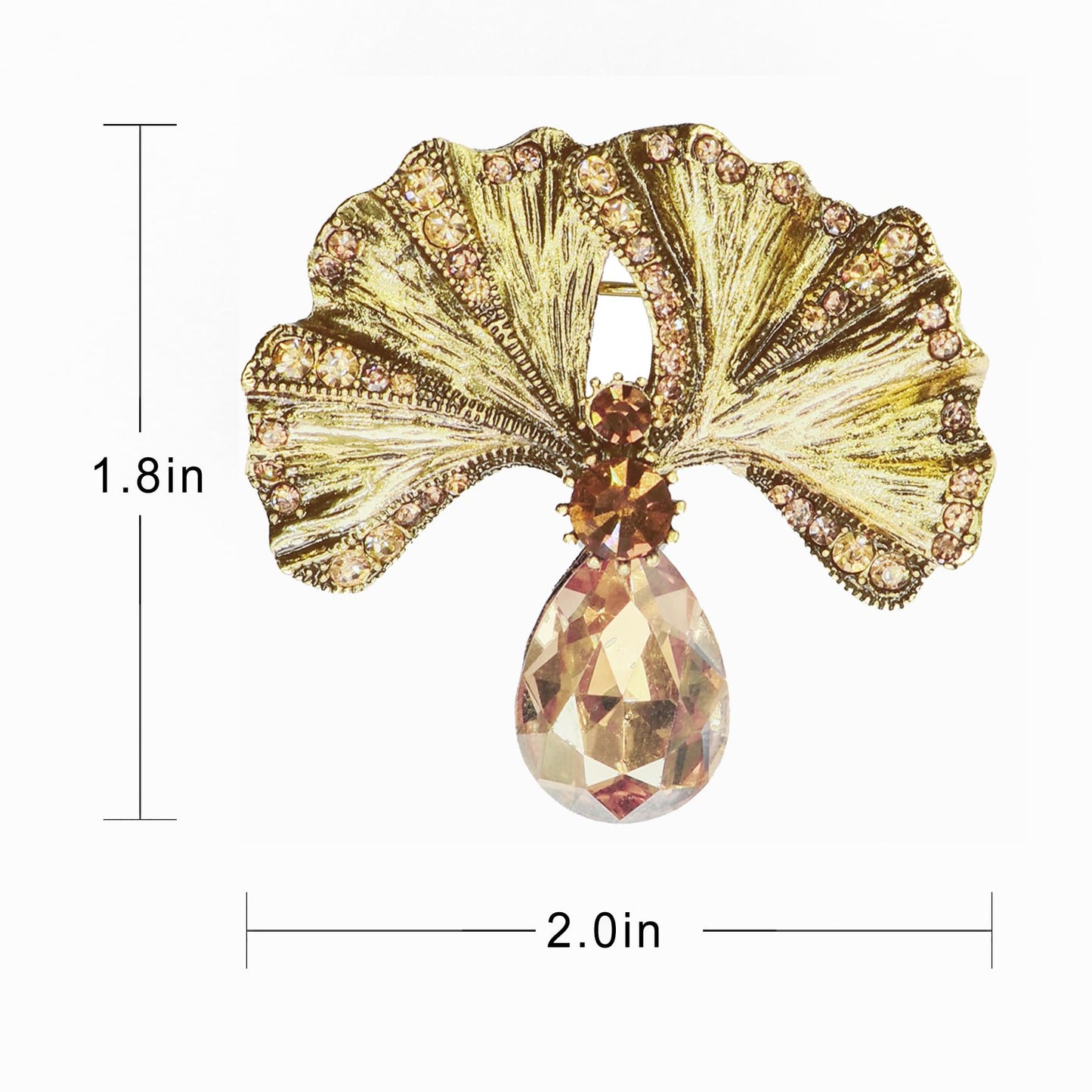SinglinArt Brooches for Women Gold Vintage Broach Rhinestone Crystal Jewelry