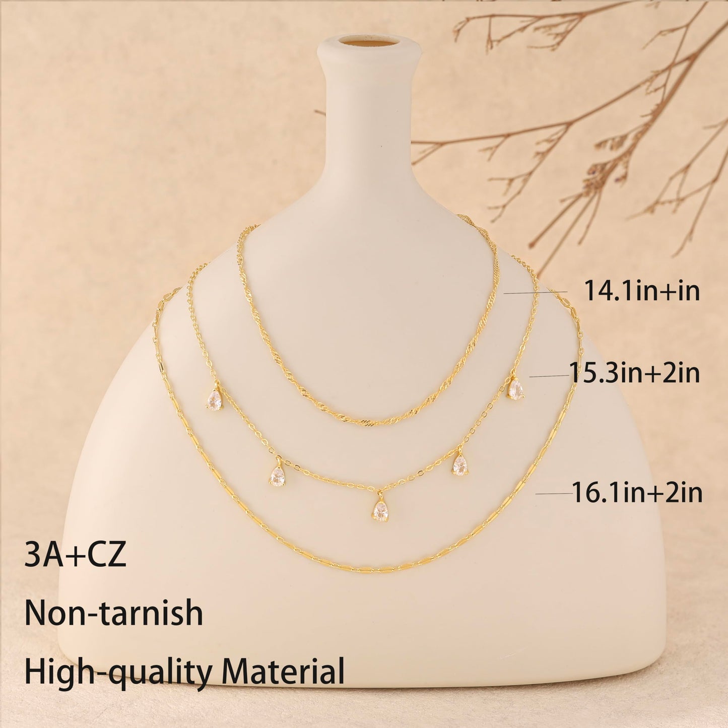 SELFROSE Layered Gold Necklaces For Women,Dainty Prom Chain Necklace Stack Gold Plated Choker Necklaces For Women Trendy Simple Layered Necklace Set Fashion Summer Jewelry