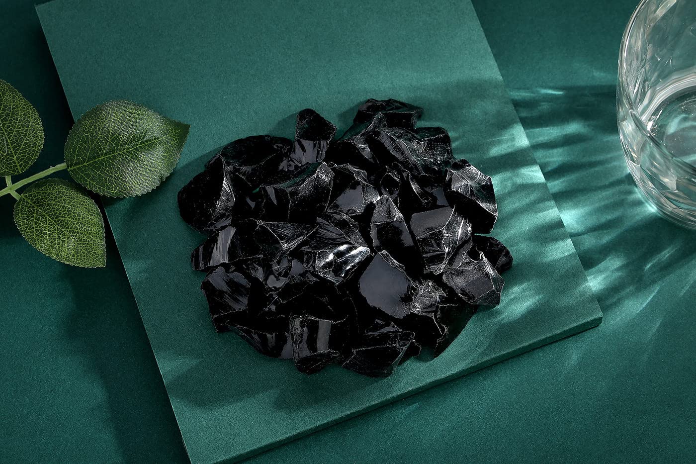 QINJIEJIE 0.9Lbs Black Obsidian Raw Crystals Rough Stones Natural Bulk Large 1" Rocks Wholesale Reiki Gemstones Decorative Fountain Rocks for Tumbling Cabbing Polishing Wire Wrapping Wicca