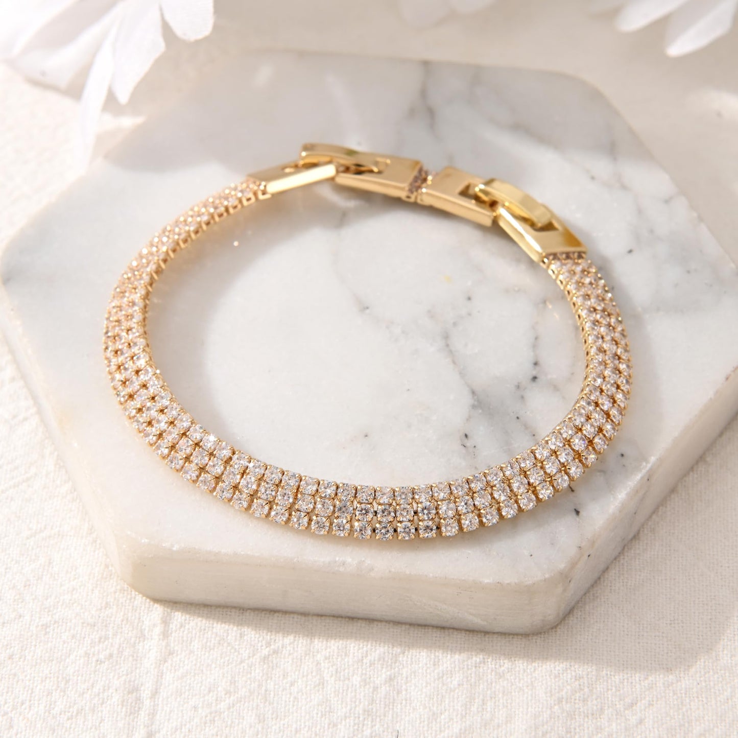 Ginyejly 14K Gold and Silver Plated Special Cain Link with Toggle Clasp Closure in Daily or Party for Women Fashion Jewelry Gifts (tennis CZ)