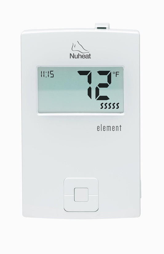 Nuheat Element Non-programmable Floor Heating Dual-Voltage Thermostat with Floor Temperature Sensor and Built-in GFCI for Radiant Floor Heating System Applications for 120-240V Floor Heating Cables