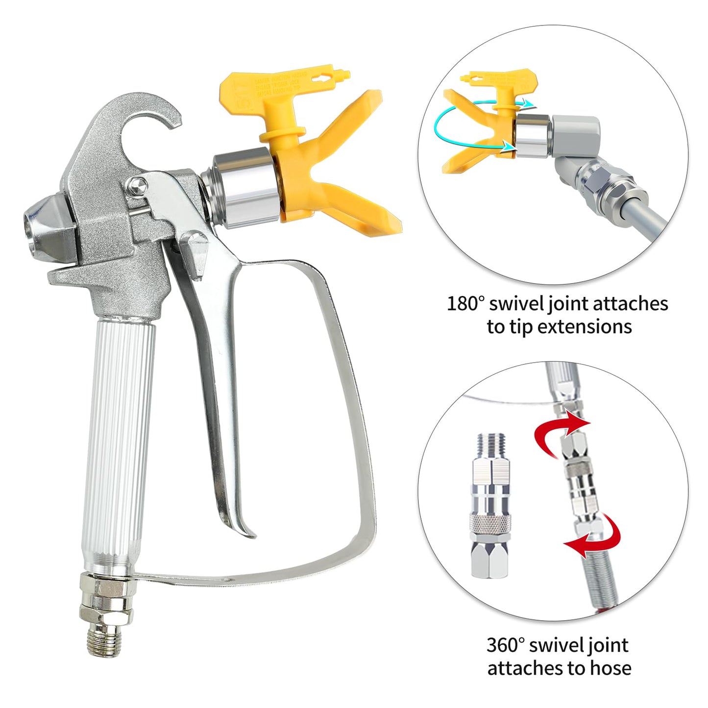 Airless Paint Sprayer 3000PSI 750W High Efficiency Airless Spraying Machine, Stand Power Painter with Paint Gun for DIY House, Wall, Fences Painting and Commercial Use