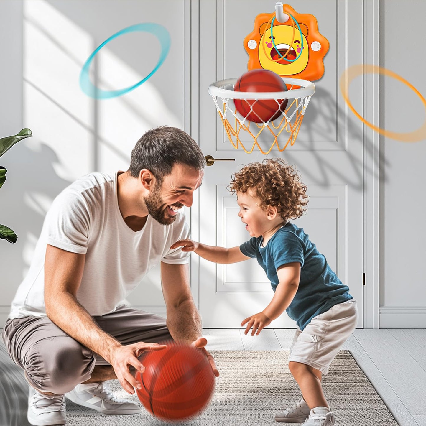 Toddler Kids Basketball Hoop Indoor Toys Gifts,Scoreboard Portable Design Adjustable Height,Christmas Birthday Baby Toddler Kids Boys Small Mini Basketball Hoop Gifts Toys for 3 4 5 6 Year Old