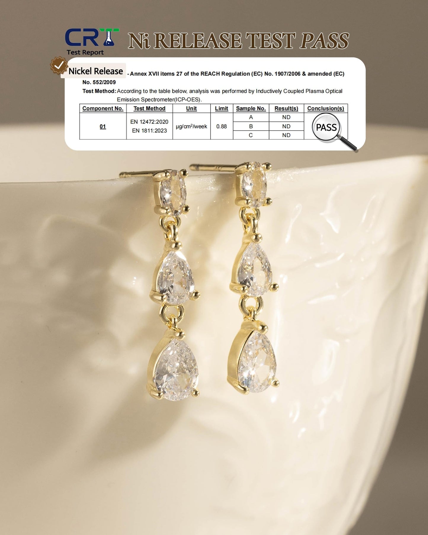 Gold Dangle Earrings for Women Trendy - 14K Gold Plated Brides Drop Dangle Cubic Zirconia Elegant Prom Bridal Bridesmaids Wedding Anniversary Dangling Jewelry