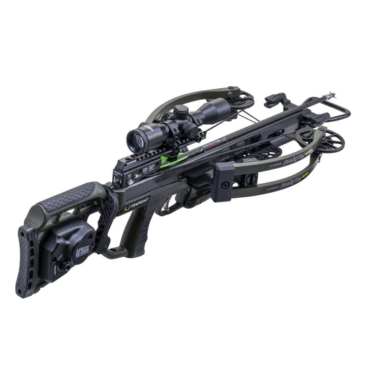 TenPoint Phantom De-Cock, Moss Green - 400 FPS - Our Lightest Reverse Draw Crossbow Ever - Equipped with Pro-View 400 Lighted Scope + ACUdraw De-Cock System
