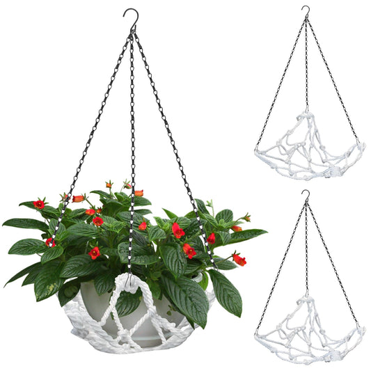 3 Sets Hanging Planter Holder Flower Pot Hanger for Indoor& Outdoor Plant, Hanging Planter Basket for Home Garden Porch Yard Ceiling, Fits for 10'' Pot, Load capacity 20 lbs (Pots Not Included)