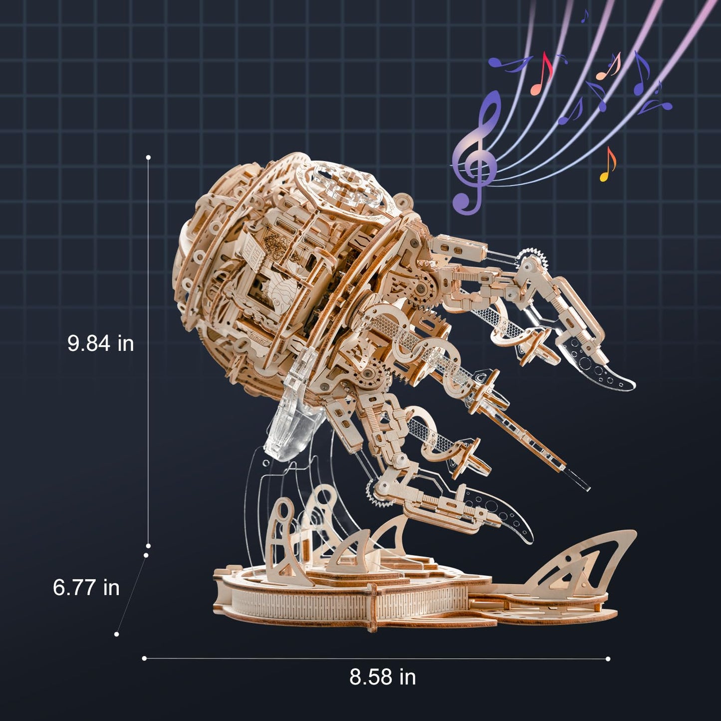 3D Wooden Puzzles for Adults, 3D Puzzle Model Aurora Jellyfish Toys Building Kits, DIY Wood Crafts Cool Toy Hobbies for Men Women, Creative Assembly Gifts