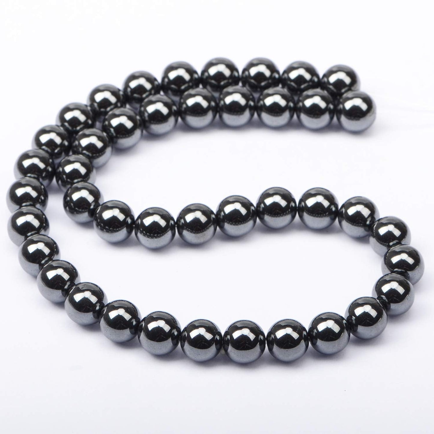 AD Beads Natural Gemstone Round Loose Beads 15" for Bracelet Necklace Earrings Jwelery Making Crafts DIY (10mm, Black Hematite)