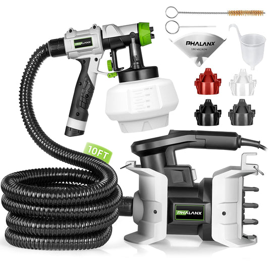 PHALANX 700W HVLP Paint Sprayer,150DIN-s High Power Electric Spray Paint,4 Nozzle Sizes & 3 Spray Patterns,Suitable for Indoor Walls, Furniture, Floors, Outdoor Wall Lights