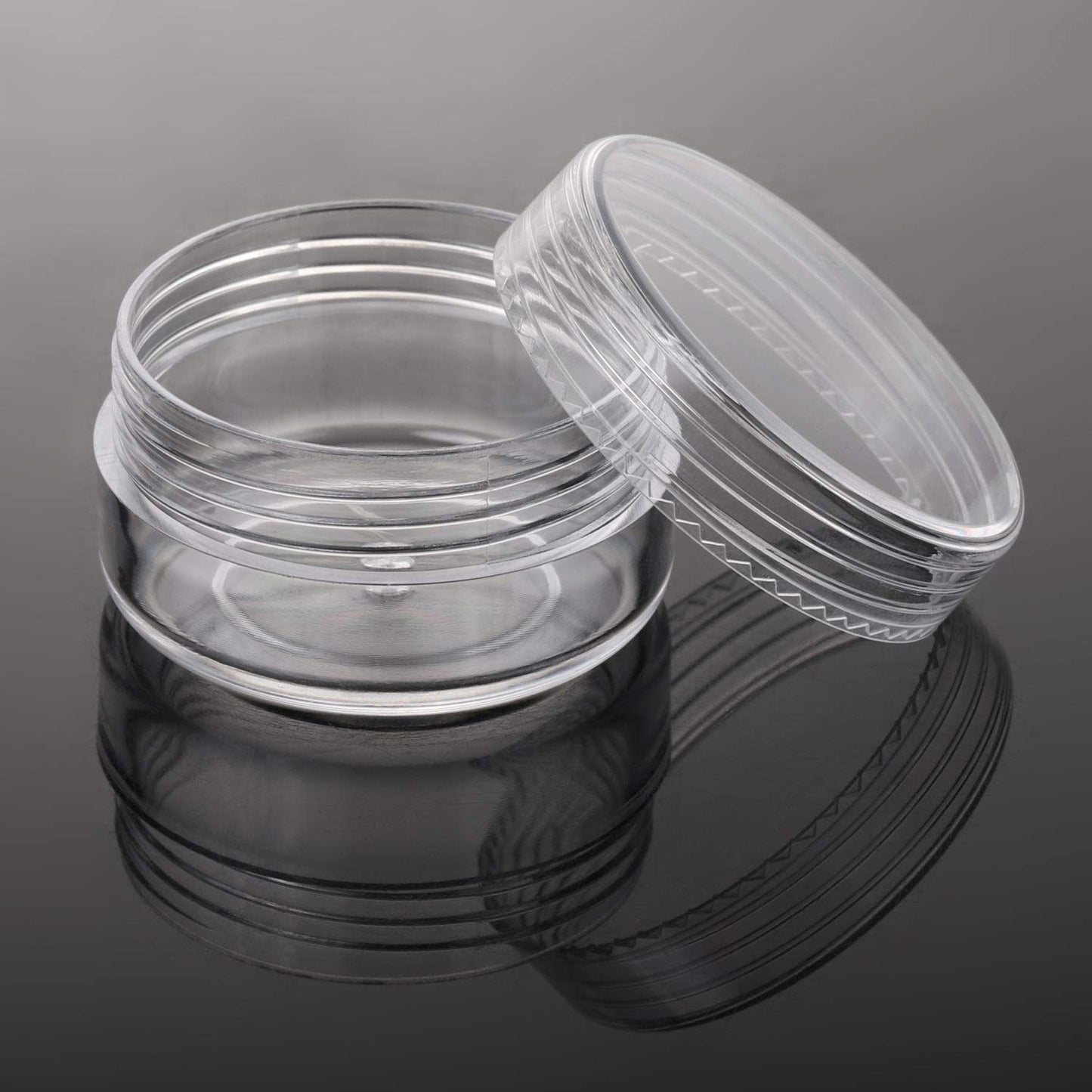 100 Count 10g Sample Jars with Lids Makeup Jars Plastic Lip Scrub Containers TSA Approved Cosmetic Containers for Traveling - Clear