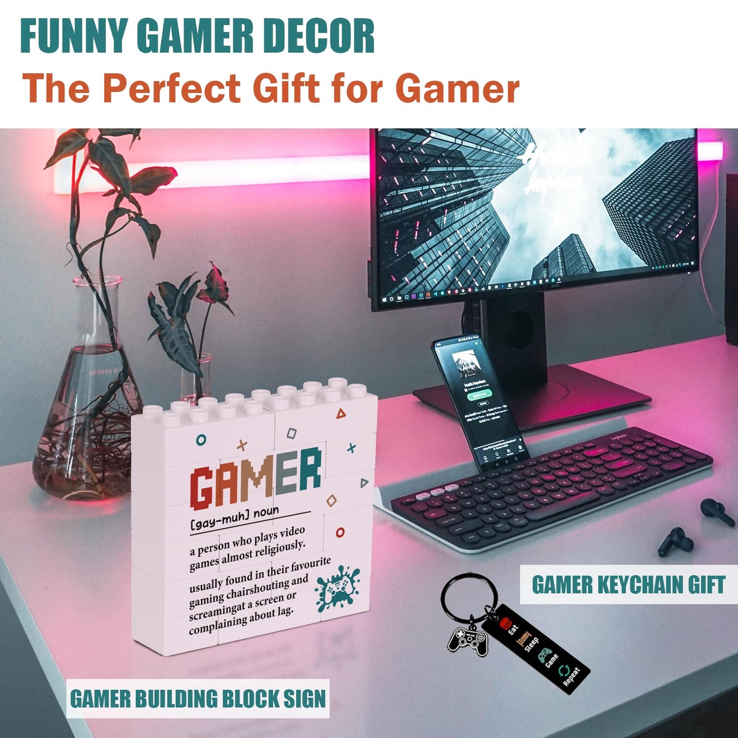 Gamer Gifts for Men Boyfriend Dad Brother Fathers Day, 2026 Graduation Gift for Son, Gaming Accessories for Room, Gaming Stuff - Gamer Gift Set Box