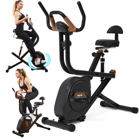 3 in 1 Exercise Bike,Squat Machine,Adjustable Magnetic Resistance Stationary Bikes for Home with App Compatible,Low Noise Indoor Cycling Bike with 300lbs Weight Capacity,Home Workout Machine