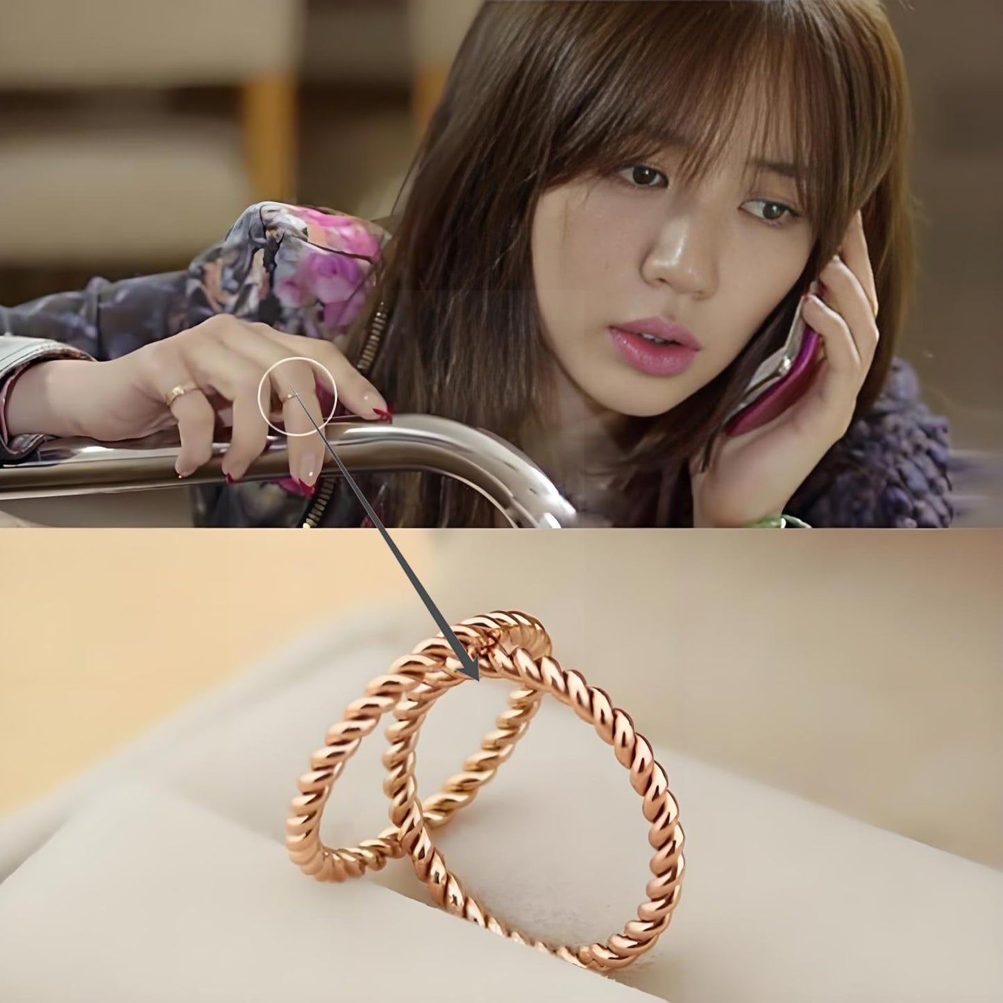 LIU JUN Copper Tensor Ring For Women, Pure Copper Tensor Solid Twisted Handmade Health Rings Set For Women Men Fashion Energy Jewelry Gifts (pure copper, 7)