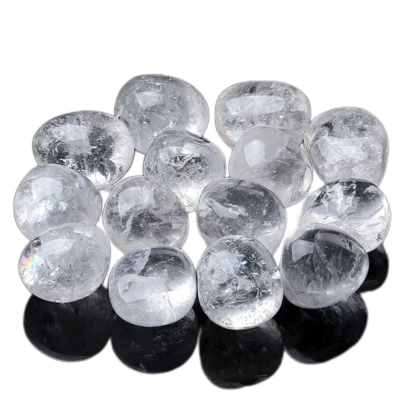 MAIBAOTA Clear Quartz Crystals Natural Healing Crystals Bulk Polished Tumbled Crystals Stones Rocks Energy Balance Crystal Gemstones Vase Filler Decorative Stones Reiki Witch Quartz Crstal