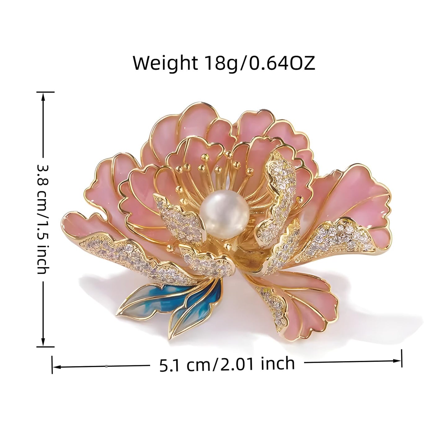 Fashion Brooches For Women, Peony Flower Brooch Pins, Suitable For Party And Daily Wear On Many Occasions,Pink
