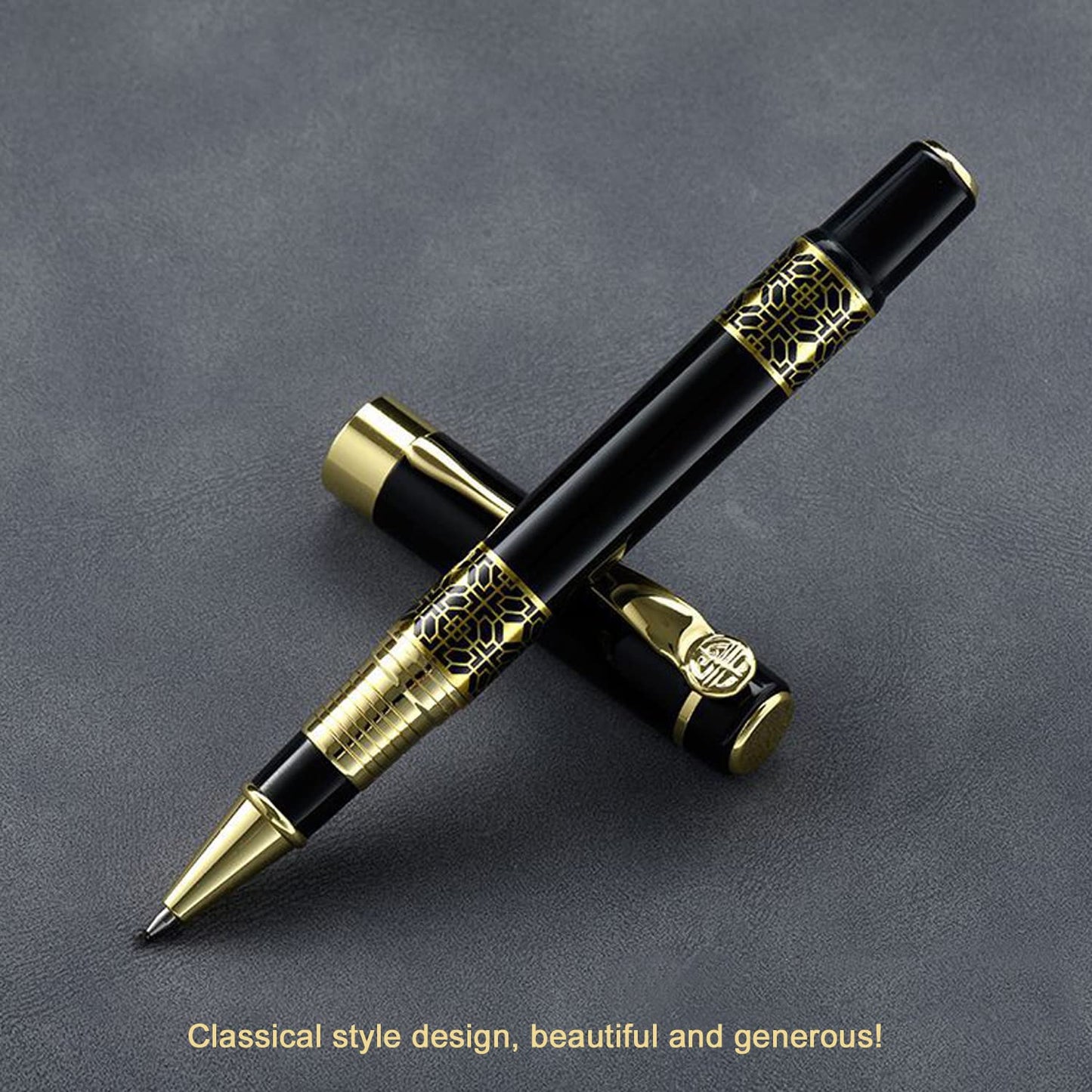 YIVONKA Ballpoint Pen Black Refill,business pens,Luxury Pen,Best Ball Pen Gift Set for Men & Women Professional Executive,Office,Nice Pens Classy Gift Box (Black)
