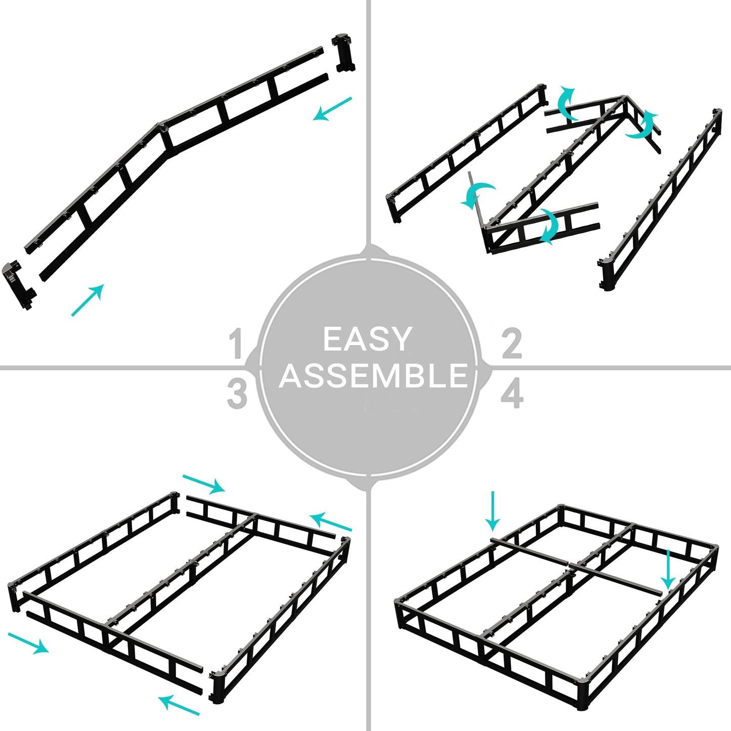 Vehowy 4 Inch Box Spring for Full Bed,Full Size Box Spring Only,Heavy Duty Mattress Foundation,Metal Bed Base,Non-Slip,Easy Assembly