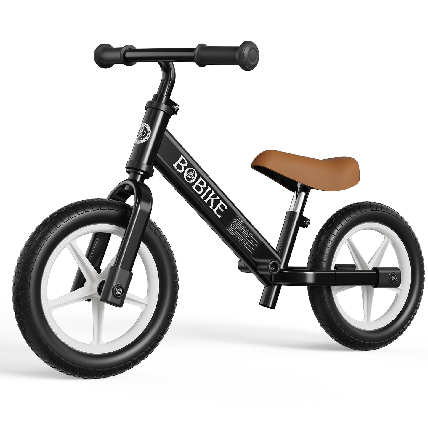Bobike Toddler Balance Bike, Balance Bike with Footrest for Ages 2-5, Adjustable Seat & Handlebar, No-Pedal Training Bicycle, Gift for Boys and Girls(Black)