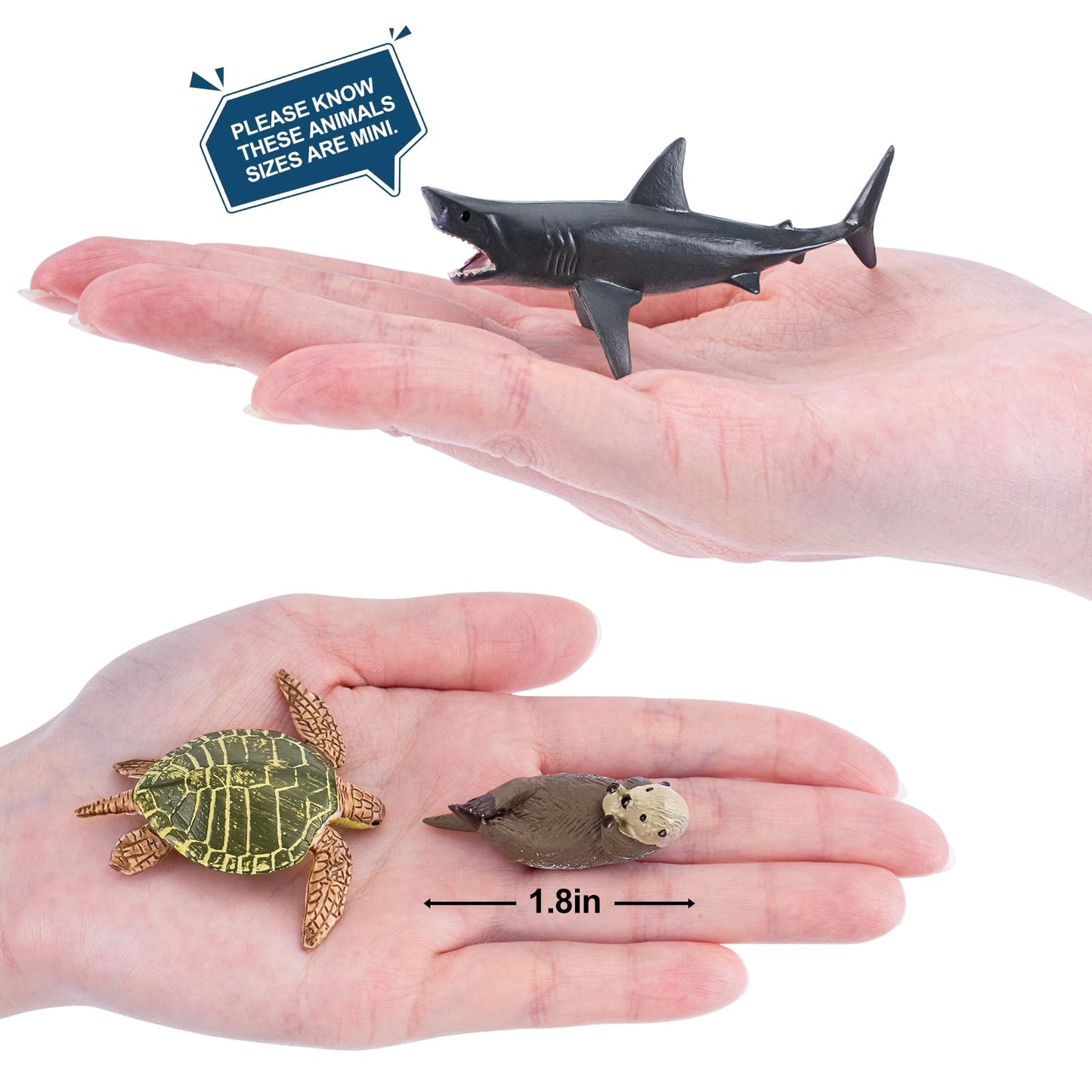 THINKBAY 36PCS Sea Animal Toys with Shark, Whale, Octopus & Other Ocean Animal FigurinesToys for Kids, Ocean Theme Cake Toppers Party Favors Birthday Gift for Boys Girls