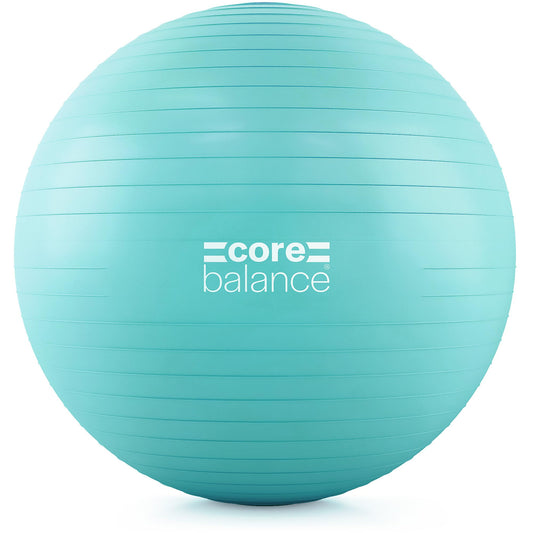 Core Balance Exercise Ball for Workouts, Anti-Burst and Slip Resistant, Swiss Yoga Ball for Pregnancy, Stability, Fitness and Physical Therapy, 4 Sizes, with Pump (33" / 85cm Teal)