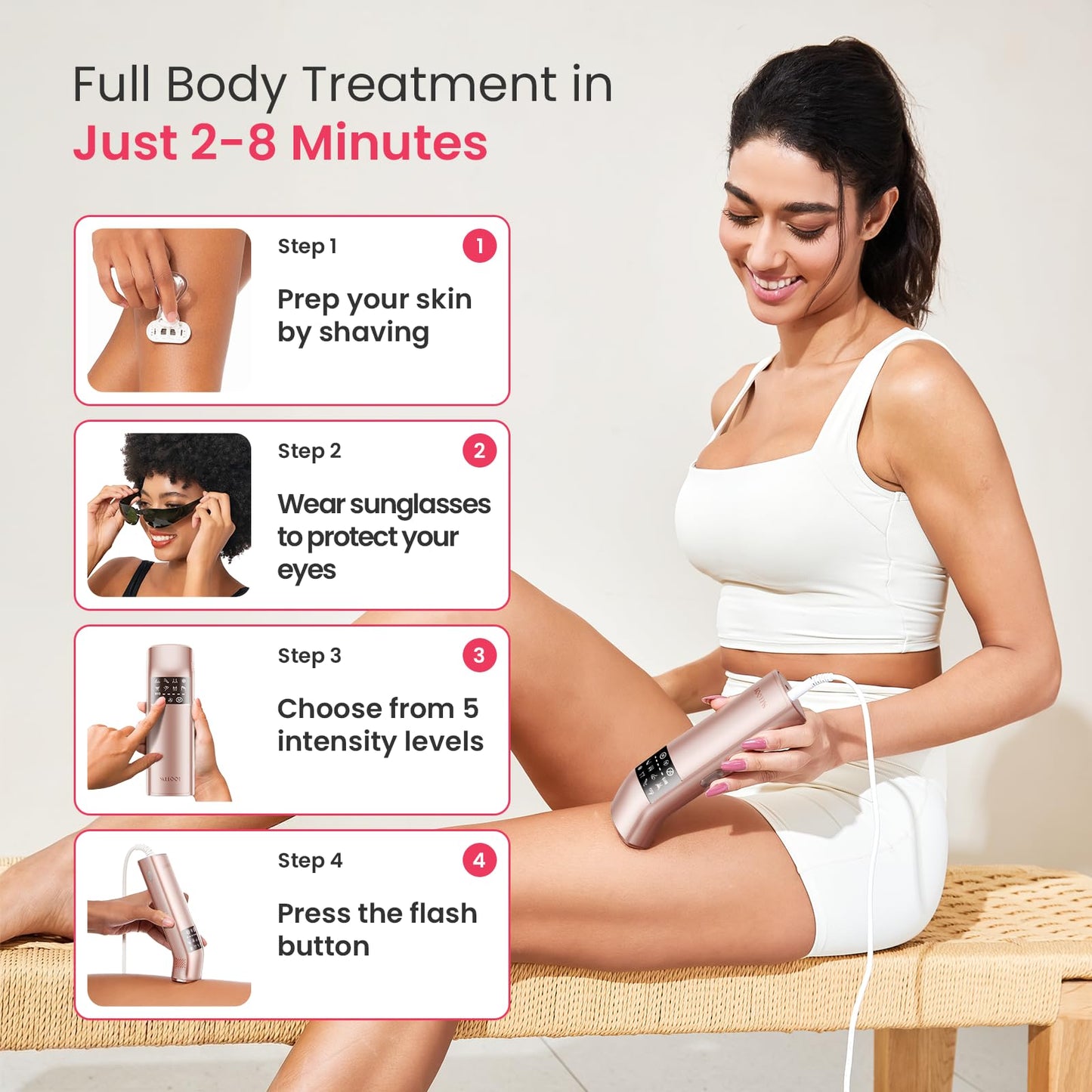 IPL Laser Hair Removal for Women and Men, Home Hair Removal Device for Ingrown & Coarse Hair, 37°F Painless Sapphire Ice Cooling Hair Removal for Legs, Facial, Armpits, Bikini