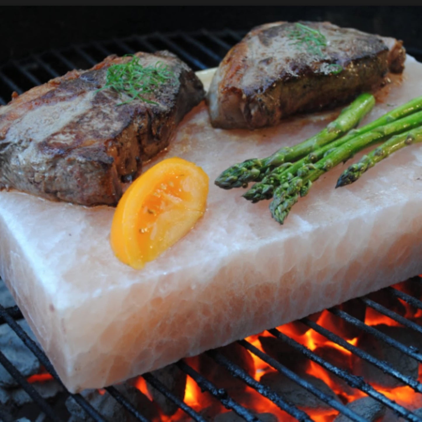 Himalayan Salt Block for Grilling and Cooking – 8"x8"x1.5" BBQ Grill Slab by Steven Raichlen – Natural Salt Plate for Meat, Seafood, Vegetables – Retains Heat & Adds Flavor – Gift for Grillers