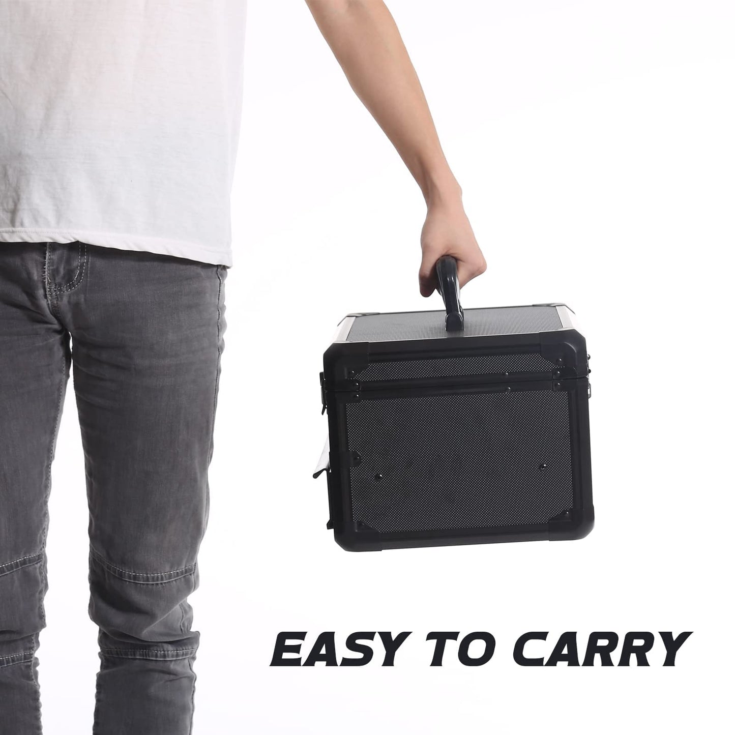 E ELIAUK Tool Box Hard Case Tool Organizer Storage Cabinet Carry Case,Toolbox with Drawers, Black