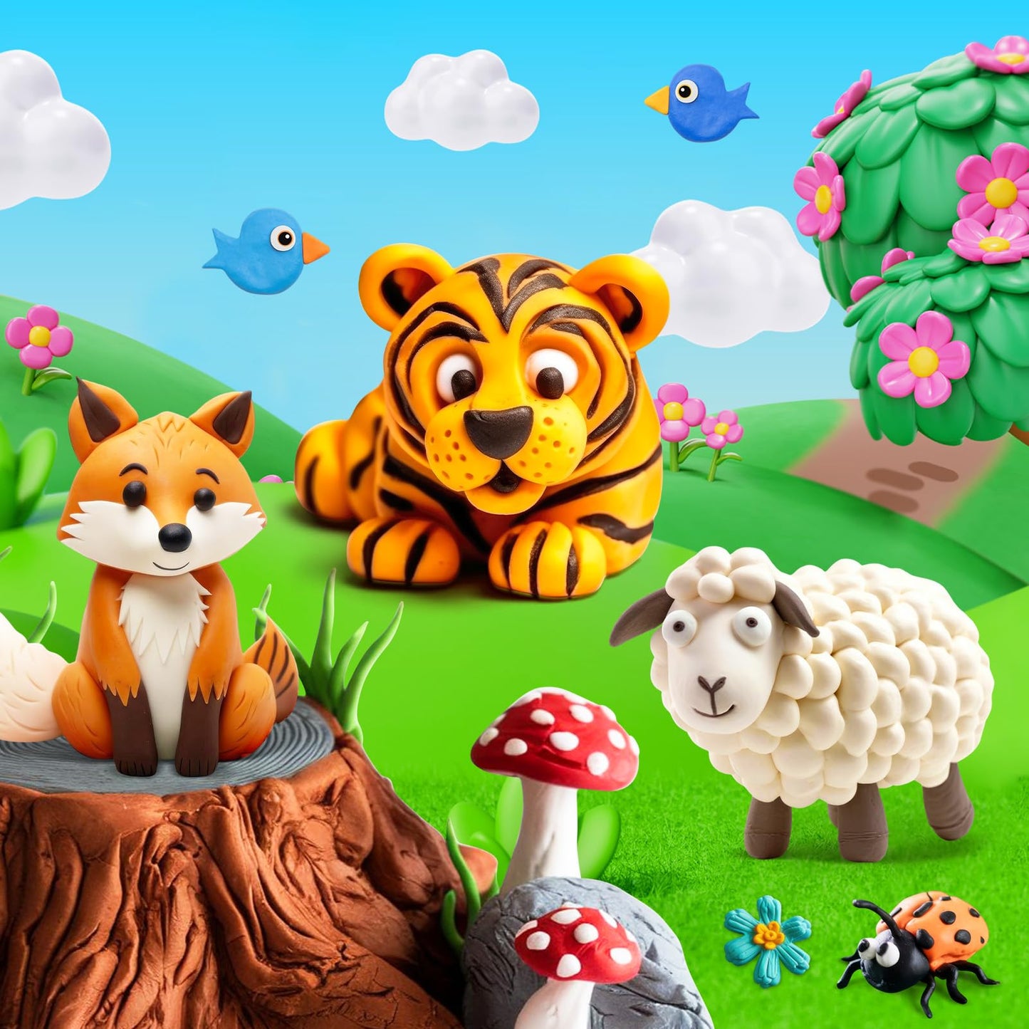 FAGNBED Air Dry Clay 138 Colors, Modeling Magic Clay Set with 5 Sculpting Tools, Gift for Ages 3-12 Boys and Girls