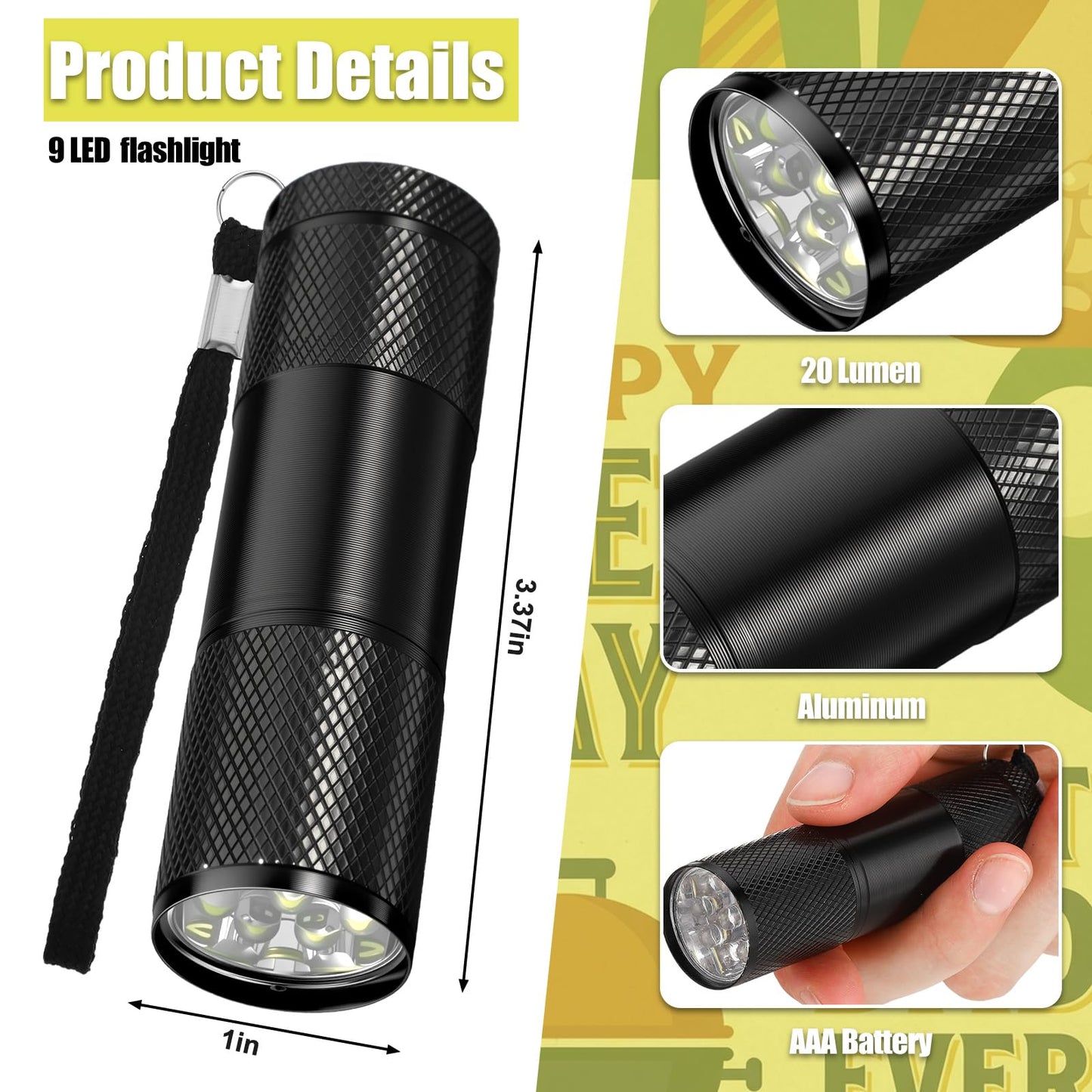 VIHOSE 100 Sets Christian Gifts for Men Church Flashlights Bulk Man of God Small 3.37 in Aluminum Pocket Flashlight with Bible Verse Cards, Ribbon, Bags for Father Man Church Events Ministry (Classic)