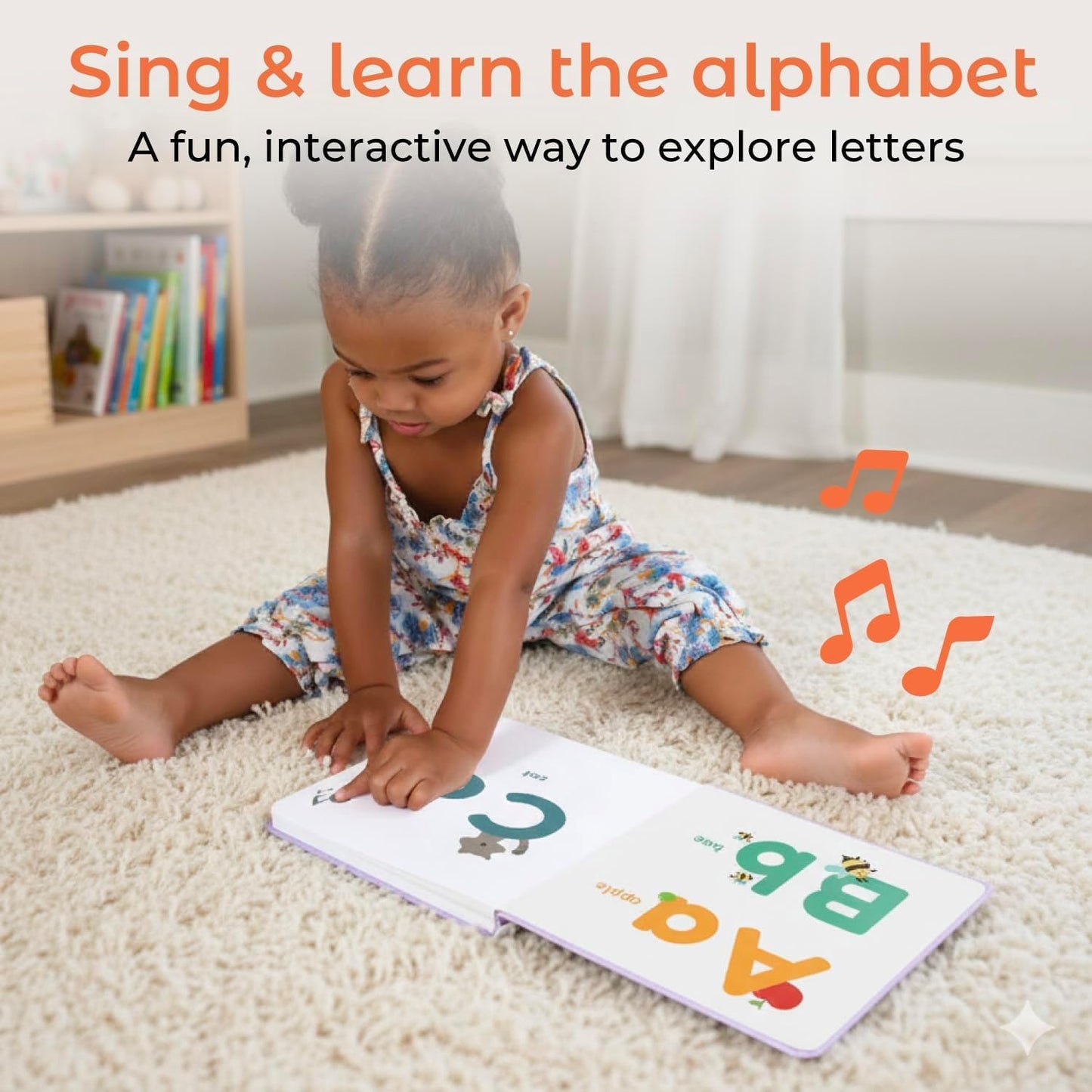 Cali's Books Alphabet Book for Toddlers 1-3 - Learn ABC, Musical Books for Kids, Interactive Talking Baby Toddler Sound Book, Educational Song Learning Toys, Singing and Speech Music Toy for Babies